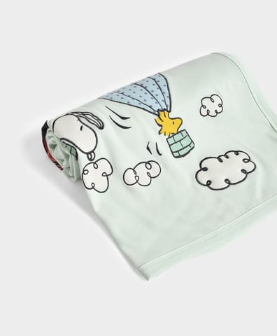 Mi Arcus Peanuts Snoopy Printed Cotton Knitted Baby Blanket