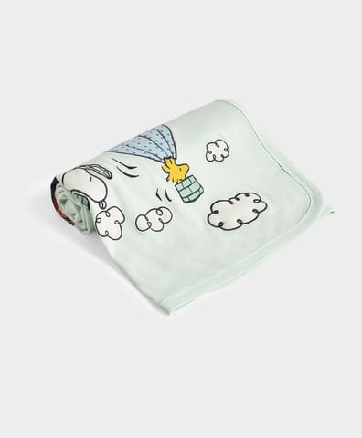 Mi Arcus Peanuts Snoopy Printed Cotton Knitted Baby Blanket