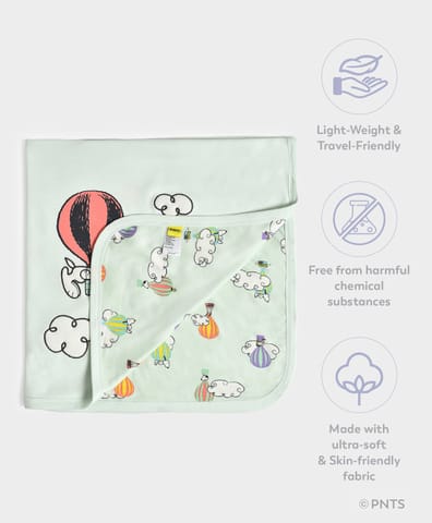 Mi Arcus Peanuts Snoopy Printed Cotton Knitted Baby Blanket