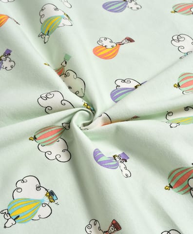 Mi Arcus Peanuts Snoopy Printed Cotton Knitted Baby Mattress Protector