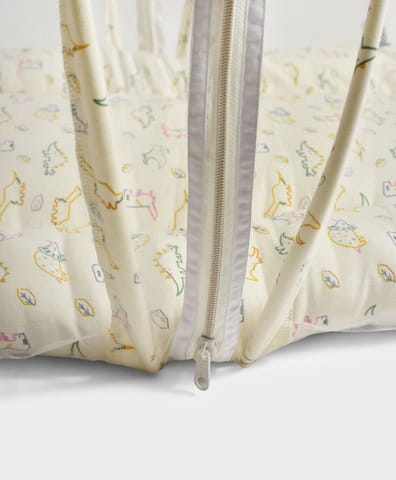 Mi Arcus Cotton Printed Mattress Set with Mosquito Net and Head Pillow