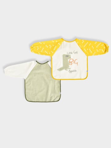 Mi Arcus Dino Printed Coverall Feeding Bibs for Kids Pack of 2