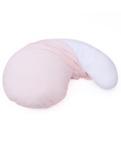 Mi Arcus Ultra Soft Pink Color Contour Pregnancy Pillow Sleep Pillow Fiber Filling for Ultimate Comfort Include Washable Zipper Cover