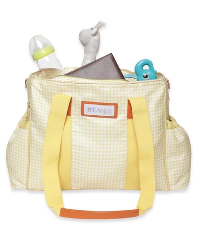 Mi Arcus Yellow Diaper Nappy Bag New Born  Essentials Travel Multipurpose Backpack for New Mom Maternity Gift