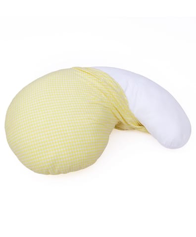 Mi Arcus Ultra Soft Yellow Color Contour Pregnancy Pillow Sleep Pillow Fiber Filling for Ultimate Comfort Include Washable Zipper Cover