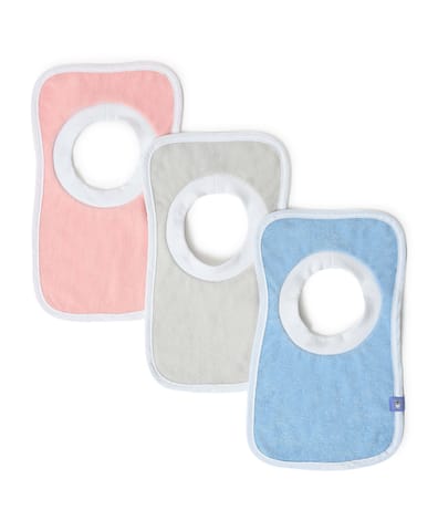 Mi Arcus Cotton Feeding Bib Set for Kids Pack of 3 Washable Comfortable Easily Adjustable Bib for 0-3 Months