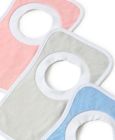 Mi Arcus Cotton Feeding Bib Set for Kids Pack of 3 Washable Comfortable Easily Adjustable Bib for 0-3 Months