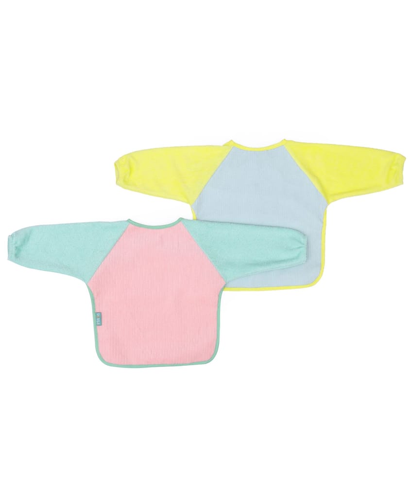 Mi Arcus Solid Coverall Knitted Feeding and Eating Bib for Kids Pack of 2 For 9-12 Months