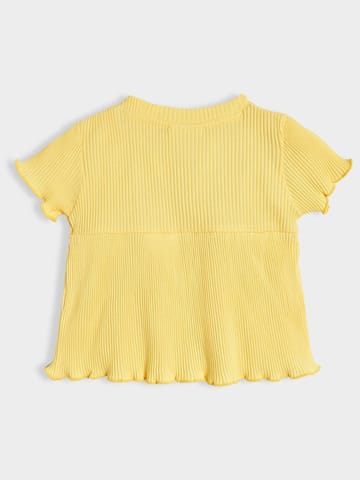 Mi Arcus Cotton Yellow Top with Short Set for Girls