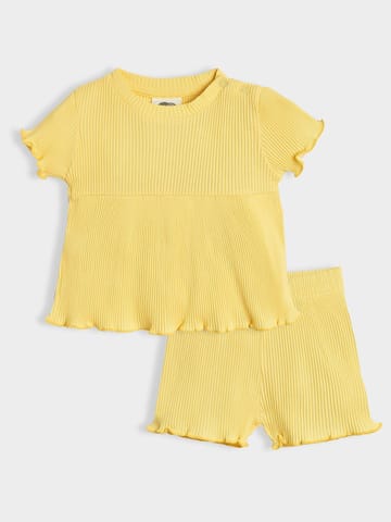 Mi Arcus Cotton Yellow Top with Short Set for Girls