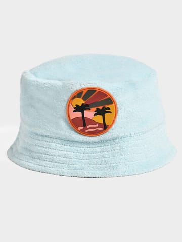 Mi Arcus Solid Sky Blue Bucket Hat for Kids