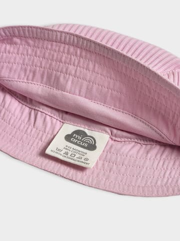 Mi Arcus Solid Pink Bucket Hat for Kids