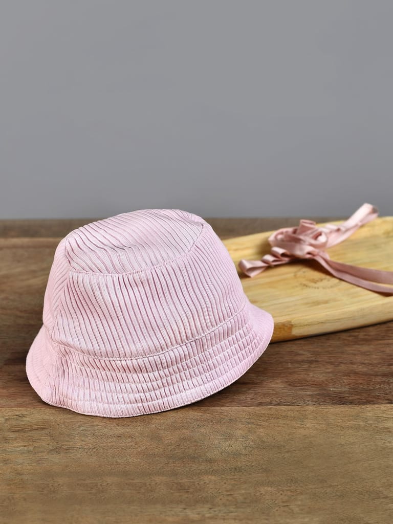 Mi Arcus Solid Pink Bucket Hat for Kids