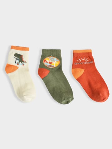 Mi Arcus Cotton Printed Socks for Kids Pack of 3