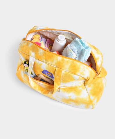 Mi Arcus Yellow Tie Dye Printed Diaper Bag for Kids