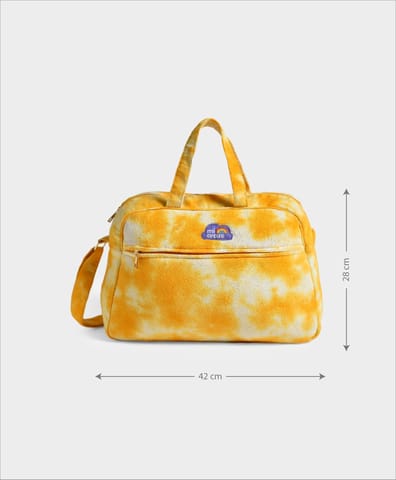 Mi Arcus Yellow Tie Dye Printed Diaper Bag for Kids