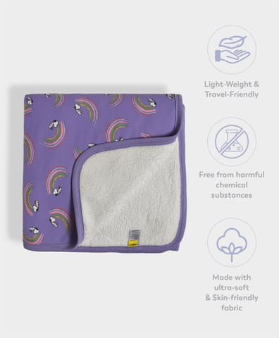 Mi Arcus Peanuts Snoopy Printed Purple Blanket for Kids