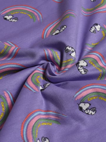 Mi Arcus Peanuts Snoopy Printed Purple Blanket for Kids