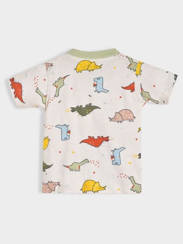 Mi Arcus Cotton Printed Tshirt with Dungaree set for Kids