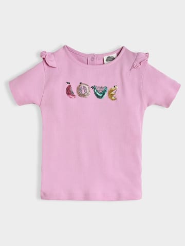 Mi Arcus Cotton Printed Pink Top with Pyjama Set for Girls