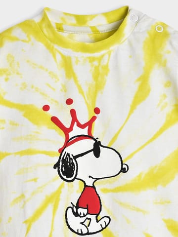 Mi Arcus Tie Dye Cotton Peanuts Snoopy Printed Tshirt for Kids