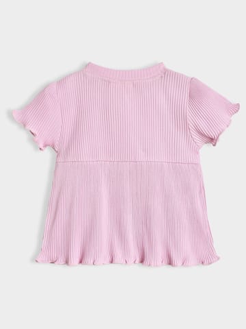 Mi Arcus Cotton Pink Top with Short Set for Girls