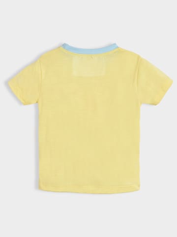 Mi Arcus Yellow Cotton Tshirt with Skirt Set