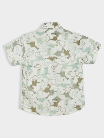 Mi Arcus Green Short Sleeve Shirt with Shorts Co-Set for Boys