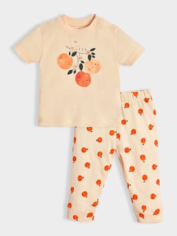 Mi Arcus Cotton Printed Tshirt with Pyjama Set for Kids