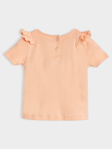 Mi Arcus Peach Cotton Printed Short Sleeve top with Pyjama for Girls