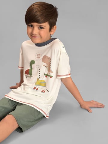 Mi Arcus Cotton Round Neck Short Sleeve Tshirt for Kids