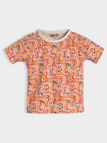 Mi Arcus Cotton Printed Top with Dungaree Set for Girls