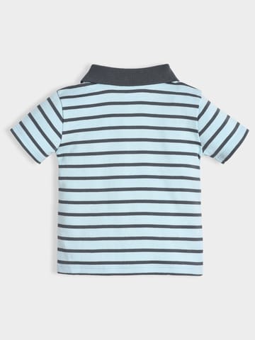 Mi Arcus Cotton Striper Short Sleeve Collar Tshirt for Kids