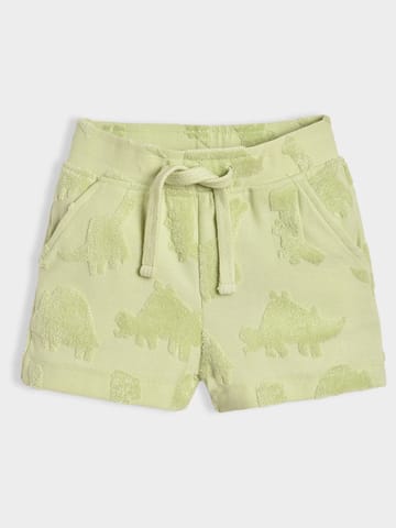 Mi Arcus Cottton Green Short Sleeve Shirt with Shorts Set for Boys