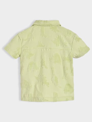 Mi Arcus Cottton Green Short Sleeve Shirt with Shorts Set for Boys