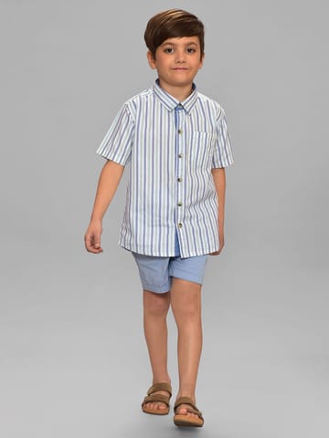 Mi Arcus Cotton Half Sleeve Shirt with Shorts Set for Boys