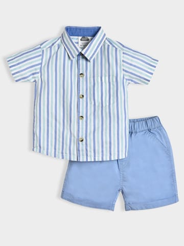 Mi Arcus Cotton Half Sleeve Shirt with Shorts Set for Boys