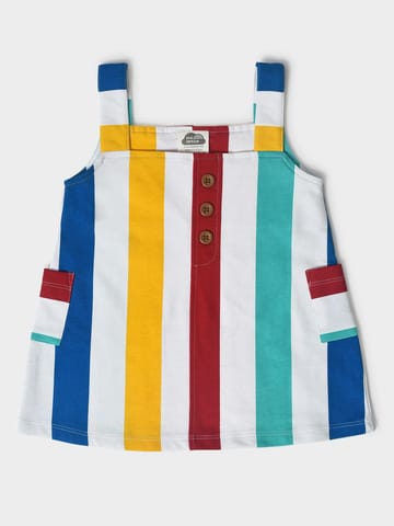 Mi Arcus Striped A Line Dress for Girls