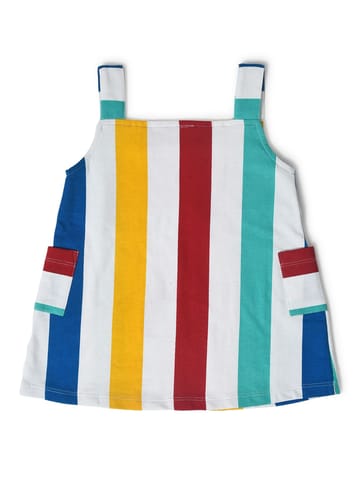 Mi Arcus Striped A Line Dress for Girls