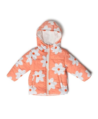 Mi Arcus Printed Full Sleeve Hooded Puffer Jacket for Kids