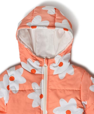 Mi Arcus Printed Full Sleeve Hooded Puffer Jacket for Kids