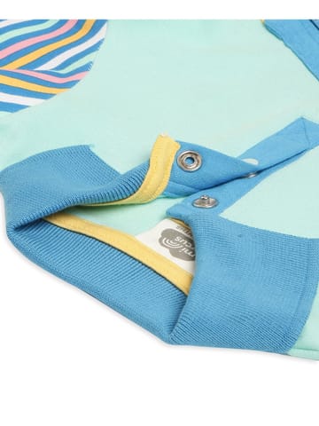 Mi Arcus Solid Blue Collar T-shirt with Smiley Bag