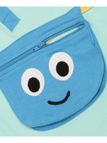 Mi Arcus Solid Blue Collar T-shirt with Smiley Bag