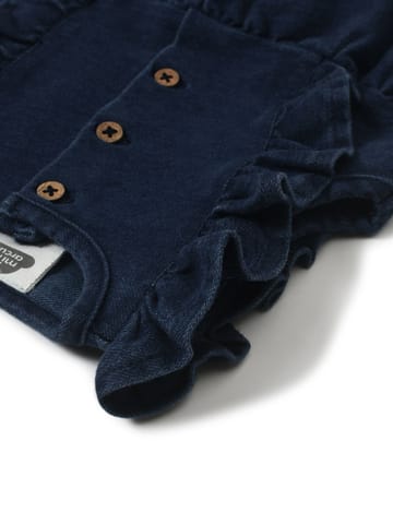 Mi Arcus Navy Blue Frill Denim Dress for Girls