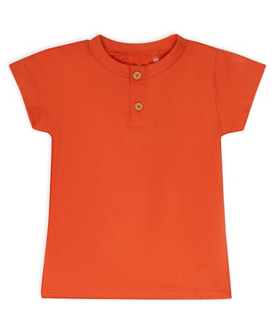 Mi Arcus Orange Tshirt with Printed Dungaree Set for Kids