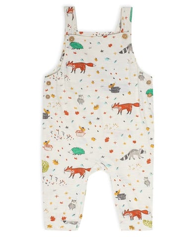 Mi Arcus Orange Tshirt with Printed Dungaree Set for Kids