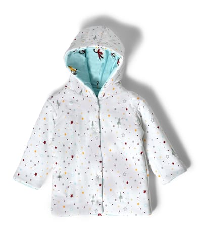 Mi Arcus Reversible Jacket With Penguins Star Print