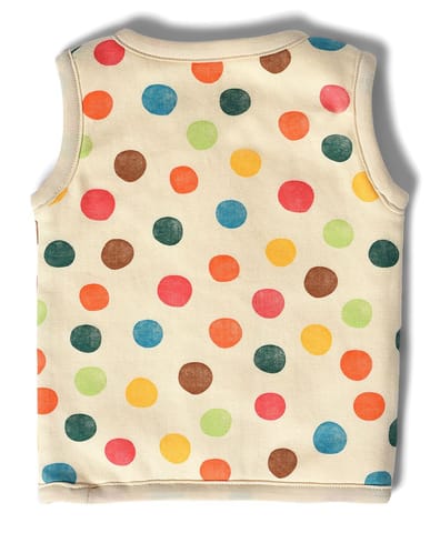 Mi Arcus Polks Dot Sleeveless Reversible Jacket for Kids