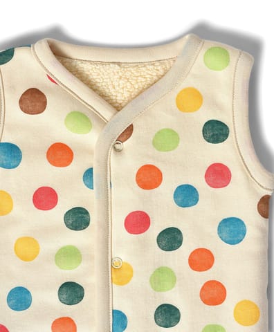 Mi Arcus Polks Dot Sleeveless Reversible Jacket for Kids