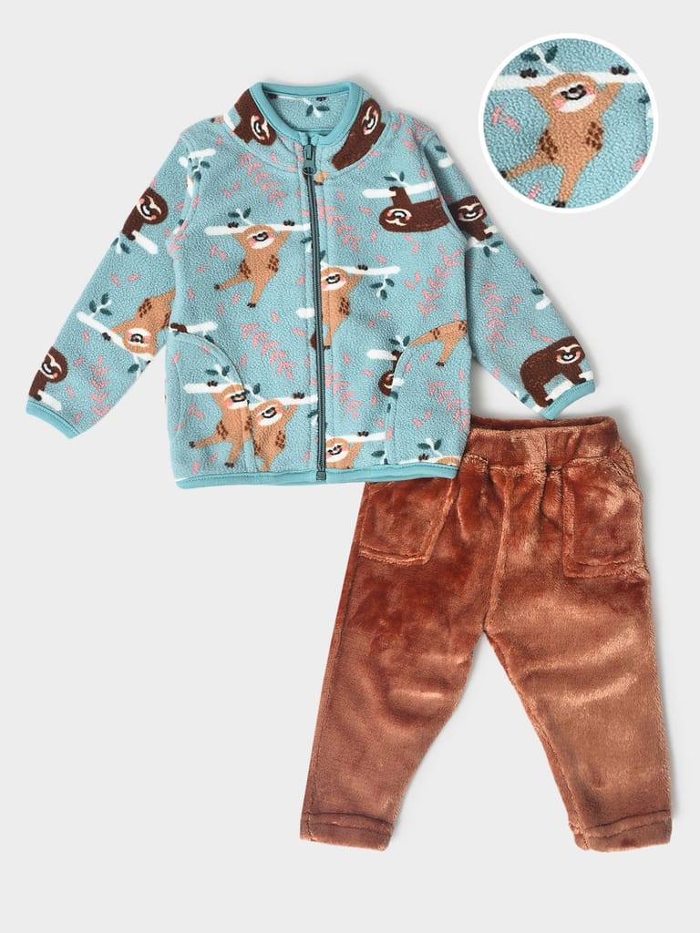 Mi Arcus Printed Jacket with Pyjamas Set for Kids